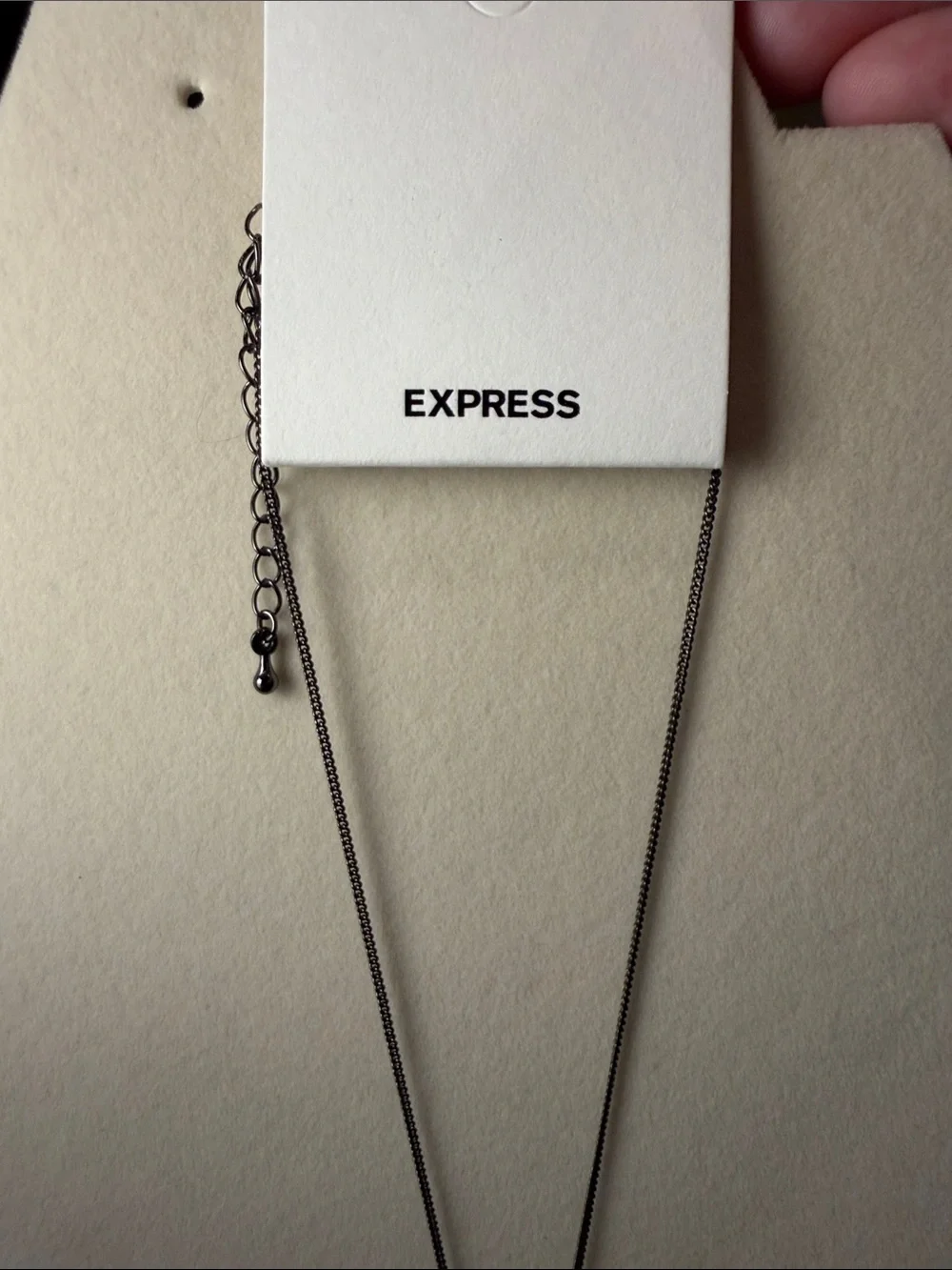 Express Black Teardrop Open Pendant Necklace